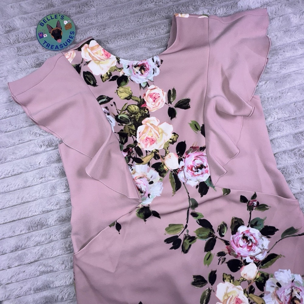Phase Eight Sz 12 Livvy Floral Printed Rose Pink Tank Dress Easter‎ Mother Bride